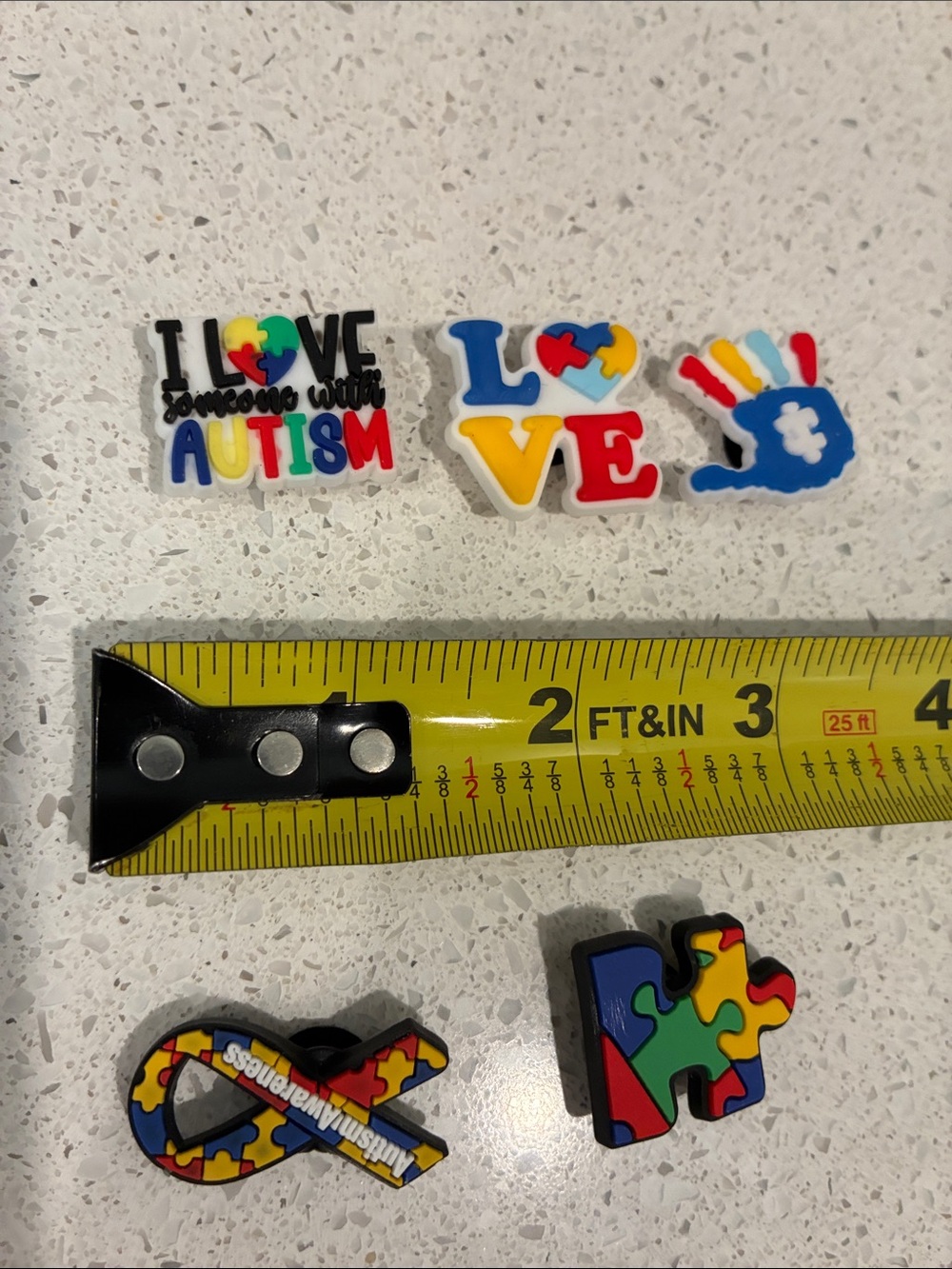 Autism Awareness Puzzle Piece Toy Charm Set - Multicolor